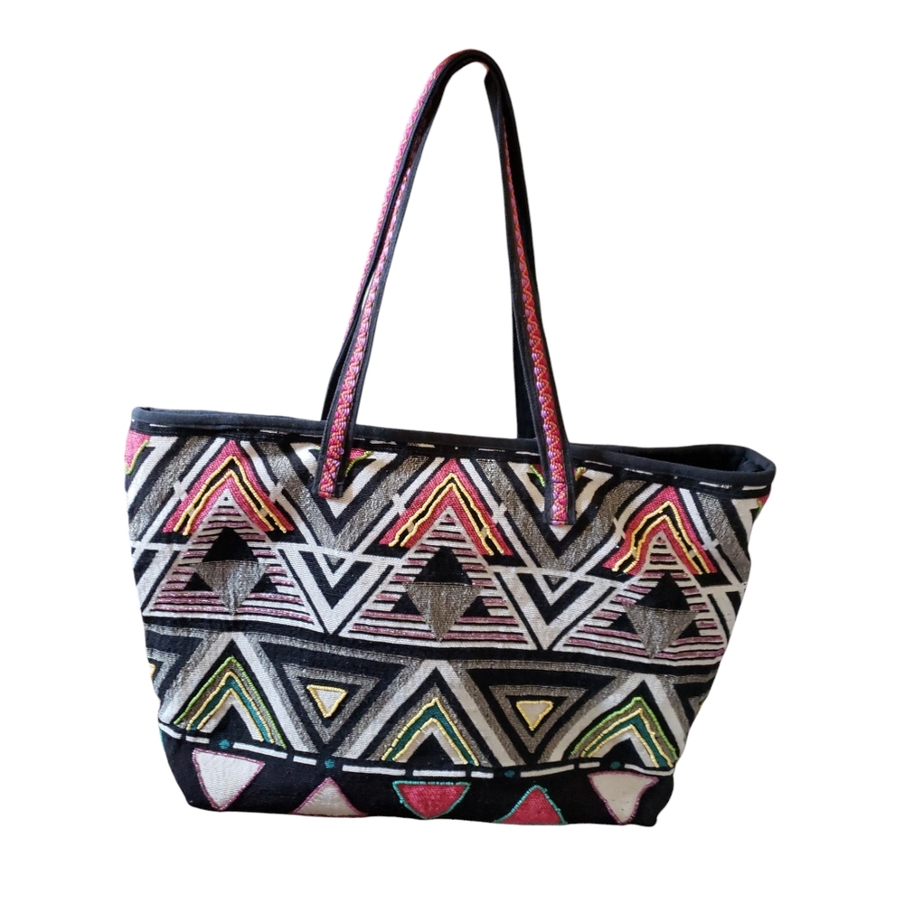 Stephanie Nicole Geometric Patterned Tote Bag